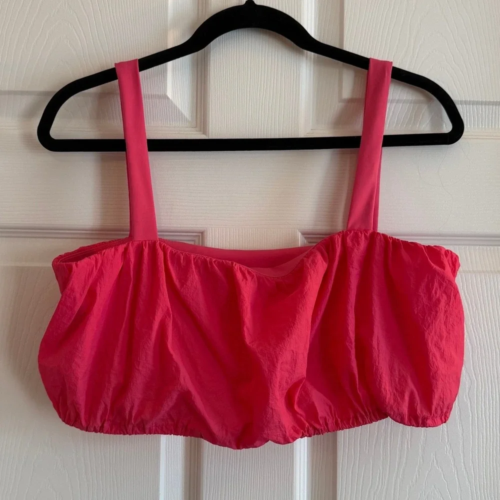 Daily Drills Bubble Bra Crop Top Hot Pink Large Athleisure Streetwear Summer - Picture 1 of 5